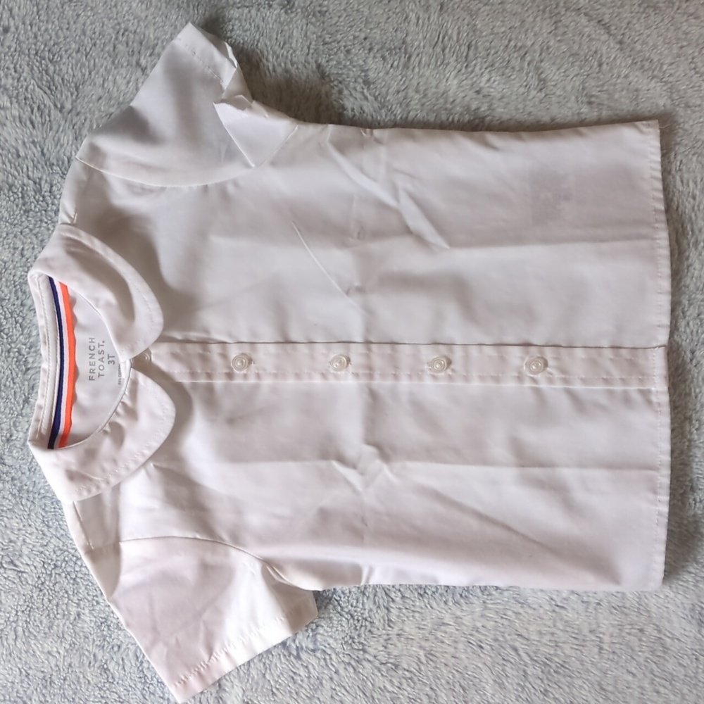 NWOT/EUC 3T Peter Pan Collar Button-Front Shirt White Poplin French Toast Dressy